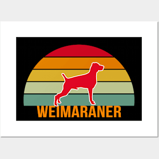 Weimaraner Vintage Silhouette Posters and Art